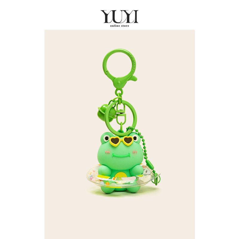 YUYI【清仓价】原创可爱卡通游泳圈小青蛙书包包挂件车钥匙扣挂饰
