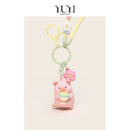 YUYI正版 联名粉色可爱罐头lulu小猪车钥匙扣男情侣书包包挂件礼物
