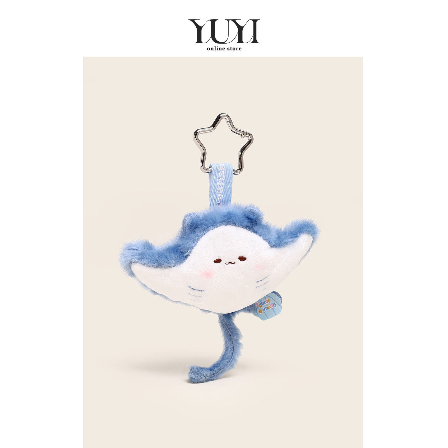 YUYI原创可爱海洋乌龟魔鬼鱼海豚毛绒公仔磁吸玩偶书包挂件钥匙扣
