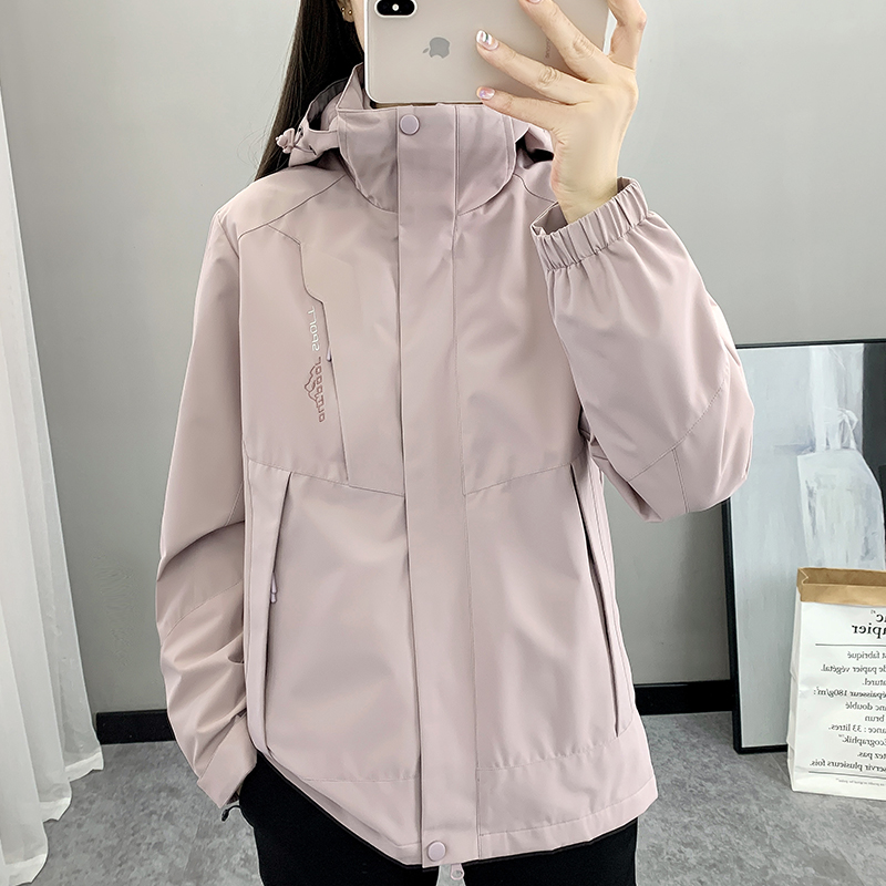 冲锋衣女外套爆款秋冬季可拆卸小个子防风防水三合一情侣百搭风衣