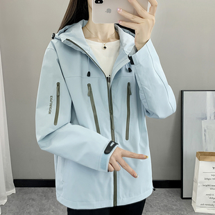 冲锋衣2025新款 休闲外套 女春秋防风防水登山潮牌风衣情侣宽松大码