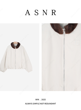 【BRAID I】衣长58水貂毛领短款女冬季外套2552