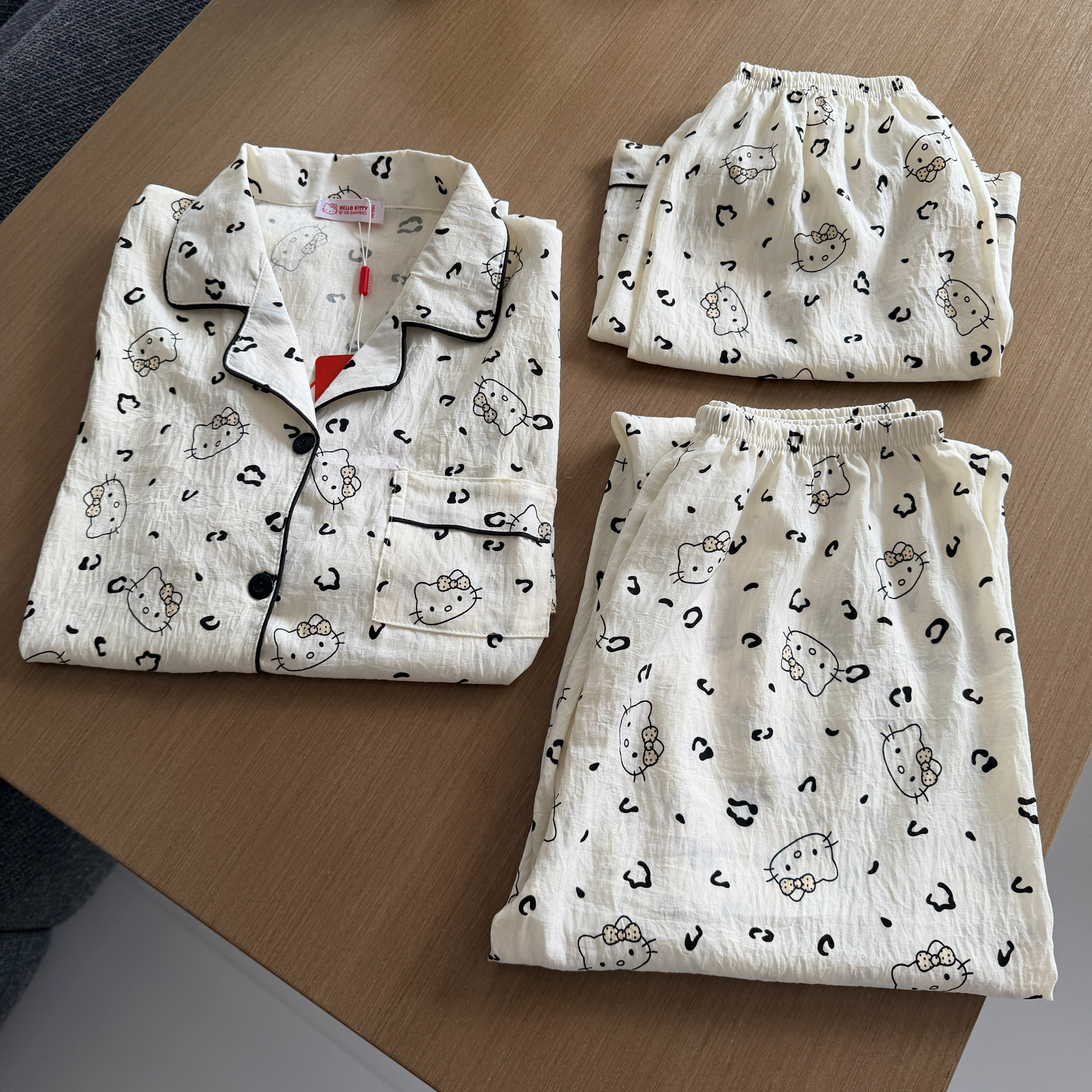 CherieBunny凉感人造棉小时候zui舒服料可可爱爱睡衣家居服三件套