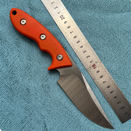 814钢材+G10手柄+K板鞘 户外中直露营求生野营工具刀17号