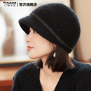 啄木鸟帽子女冬季 加绒加厚妈妈帽老年人防寒保暖防风针织毛线盆帽