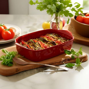 法国进口Emile Henry陶瓷烤盘烤箱用长方形盘子双耳芝士焗饭盘大