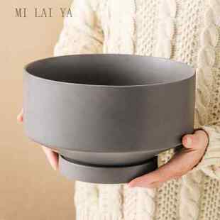 陶瓷花盆蝴蝶兰2022年新款年宵盆北欧简约风格矮款创意带托盘绿植