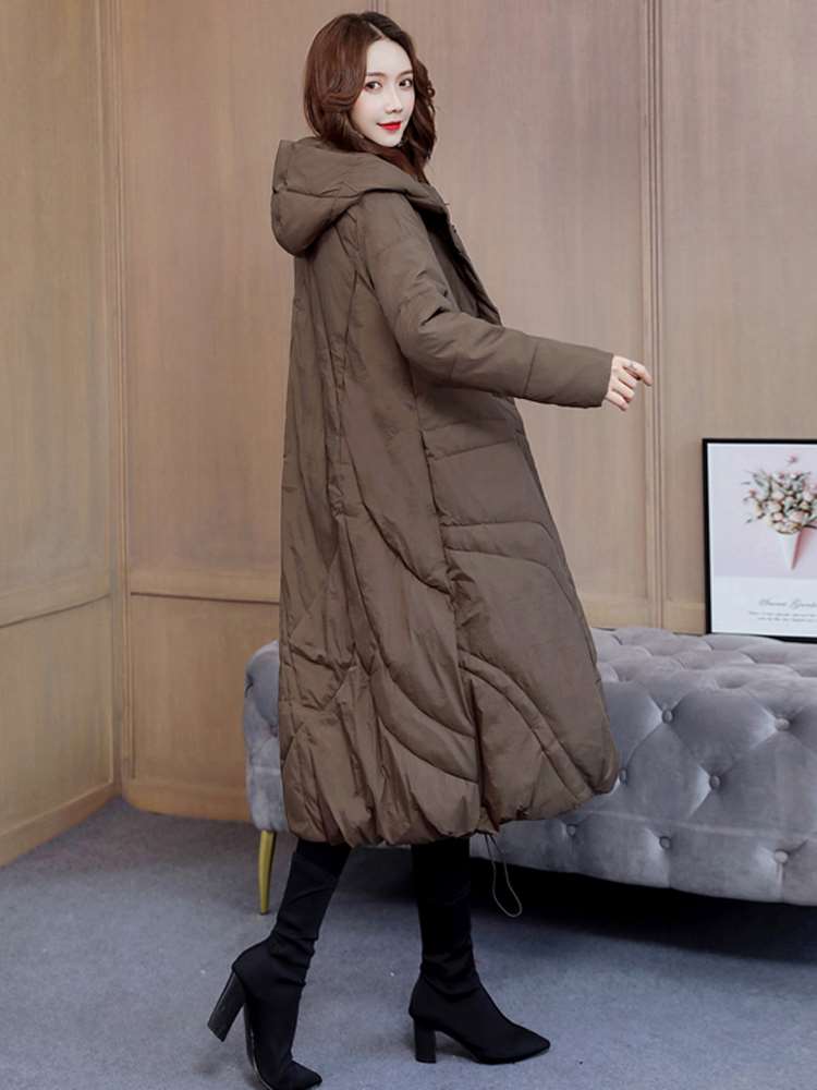 韩版过膝中长款羽绒棉服女2023年冬季新款加厚减龄棉袄棉衣外套潮