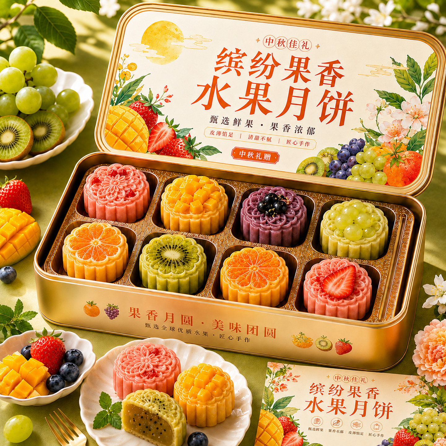 水果月饼迷你小月饼老式传统糕点散装多口味水果味馅料整箱中秋节