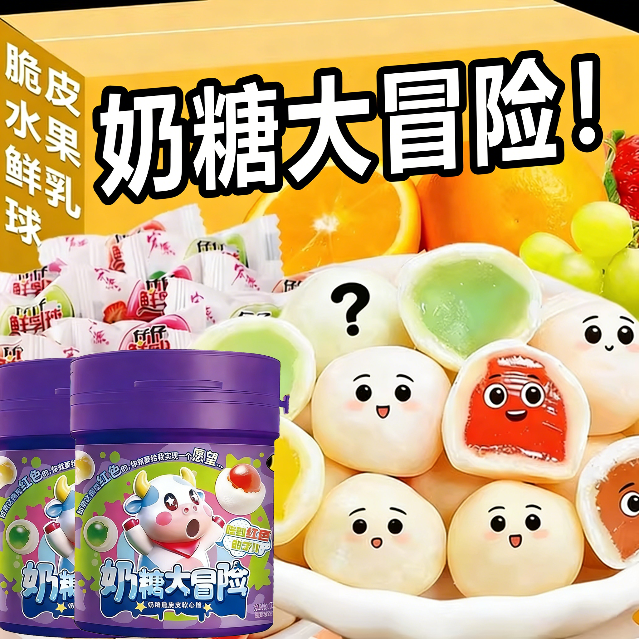 奶糖大冒险大挑战猜颜色水果味夹心糖果大冒险同款奶糖女巫的游戏,零食/坚果/特产,传统糖果,淘宝优惠券,粉丝福利购,淘宝优惠卷