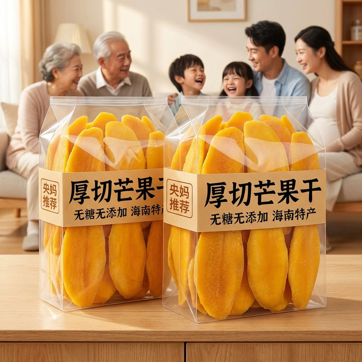 芒果干无糖无添加海南特产旗舰店独立包装雪花酥烘焙专用果脯年货