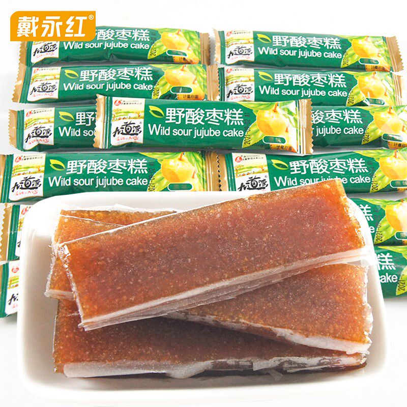 戴永红零食九道湾野酸枣糕散称250g独立小包装酸枣片干酸枣条小吃