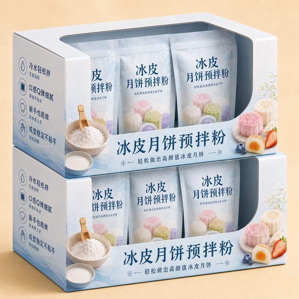 冰皮月饼预拌粉0添加中秋节自制月饼专用粉全套装材料家庭DIY免蒸