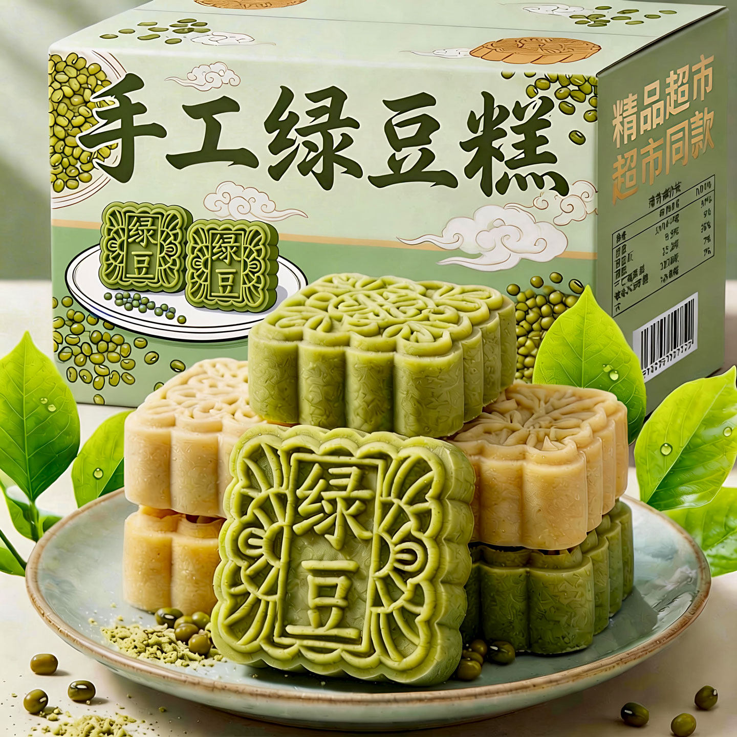 绿豆糕老式正宗独立小包装传统老字号无糖无添加绿豆饼官方旗舰店