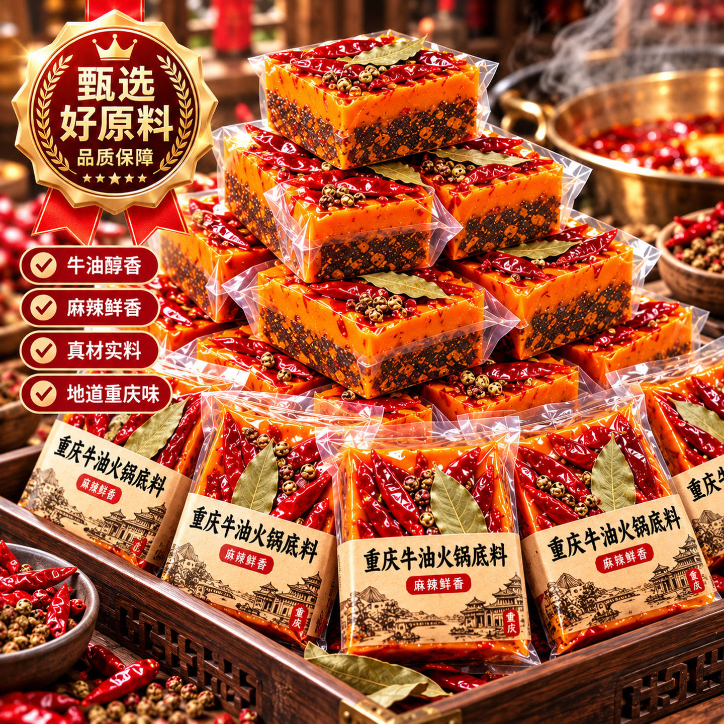 正宗重庆特产火锅底料独立小包装一人装官方旗舰店牛油麻辣味调料