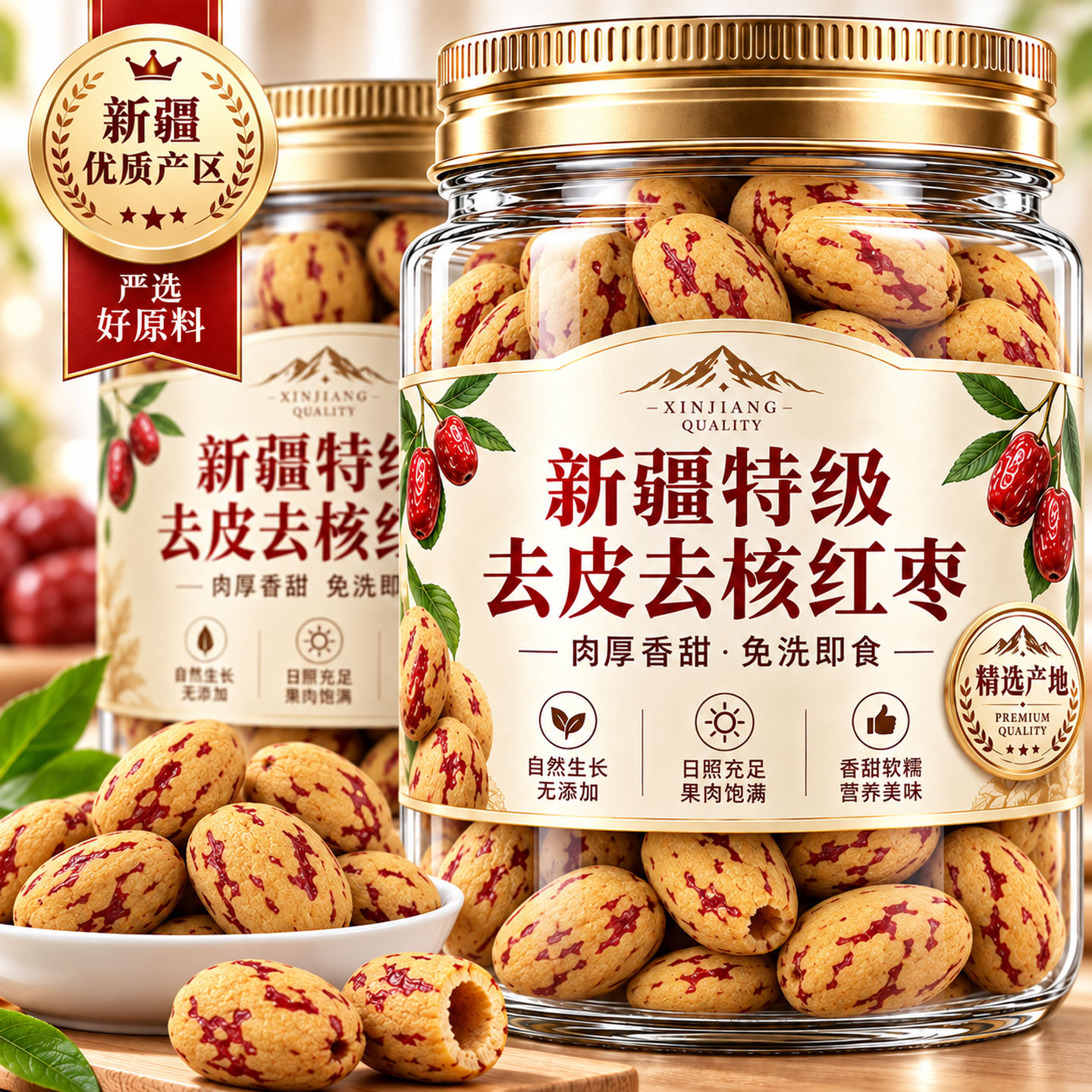 2026年新货新疆特级去皮去核红枣婴儿辅食免洗煮粥即食官方旗舰店