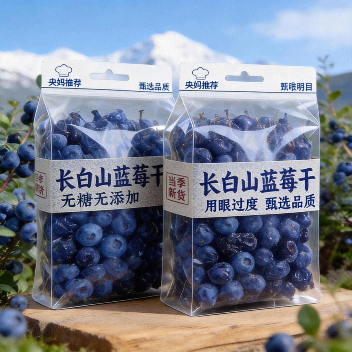 央妈推荐！蓝莓干无糖无添加官方旗舰店长白山野生蓝莓干果脯年货