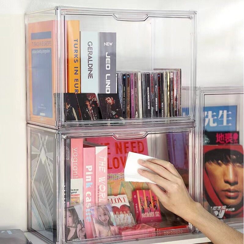 透明专辑收纳盒防尘亚克力蓝光碟dvd储存箱收藏磁带cd唱片展示架