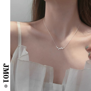 银杏叶999纯银项链女款2024新款爆款轻奢小众设计锁骨链送女朋友