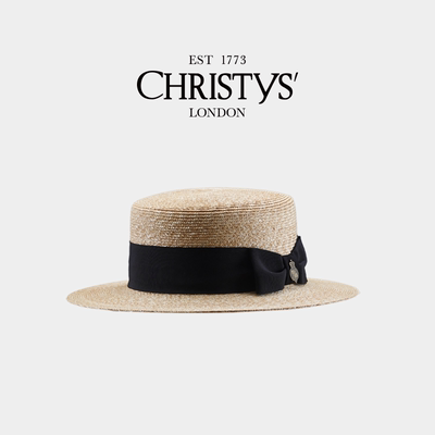 【夏季新品】Christys'百年皇室品牌 纯手工超细高等级麦平顶草帽