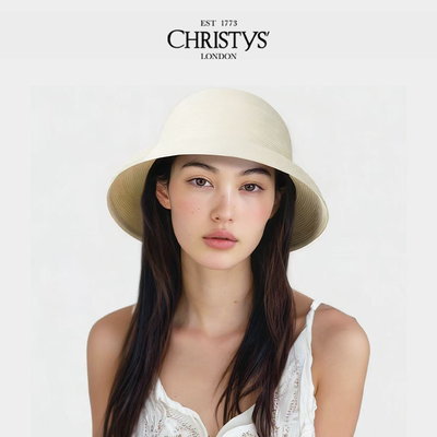 【2026新品】Christys'百年皇室品牌 天然草编织钟形草帽白赫本风