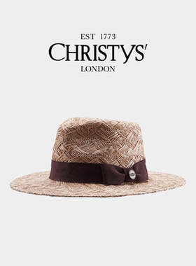 【新品】Christys'百年皇室品牌 手工编花宝草Fedora草帽 礼帽