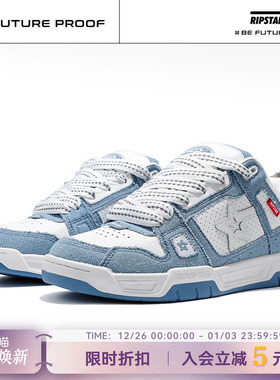 RIPSTAR/爆炸星经典蓝白牛仔色百搭国潮牌低帮厚底情侣复古板鞋子