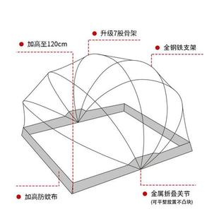 家用卧室2022新款 2023可折叠蚊帐免安装 型儿童单人学生宿舍婴儿罩