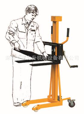 工415150kg/1.1米迷你型手摇堆高车 型位车 迷你推堆手高轻车