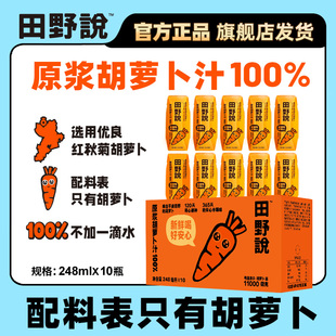 田野说原浆胡萝卜汁儿童蔬菜汁果蔬汁混合蔬菜汁饮料248ml 10瓶
