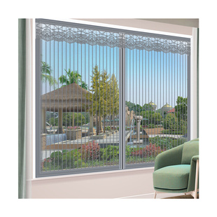 拉链纱窗自贴窗户上的蚊帐粘贴式防蚊子沙网窗纱网平开外推外开窗