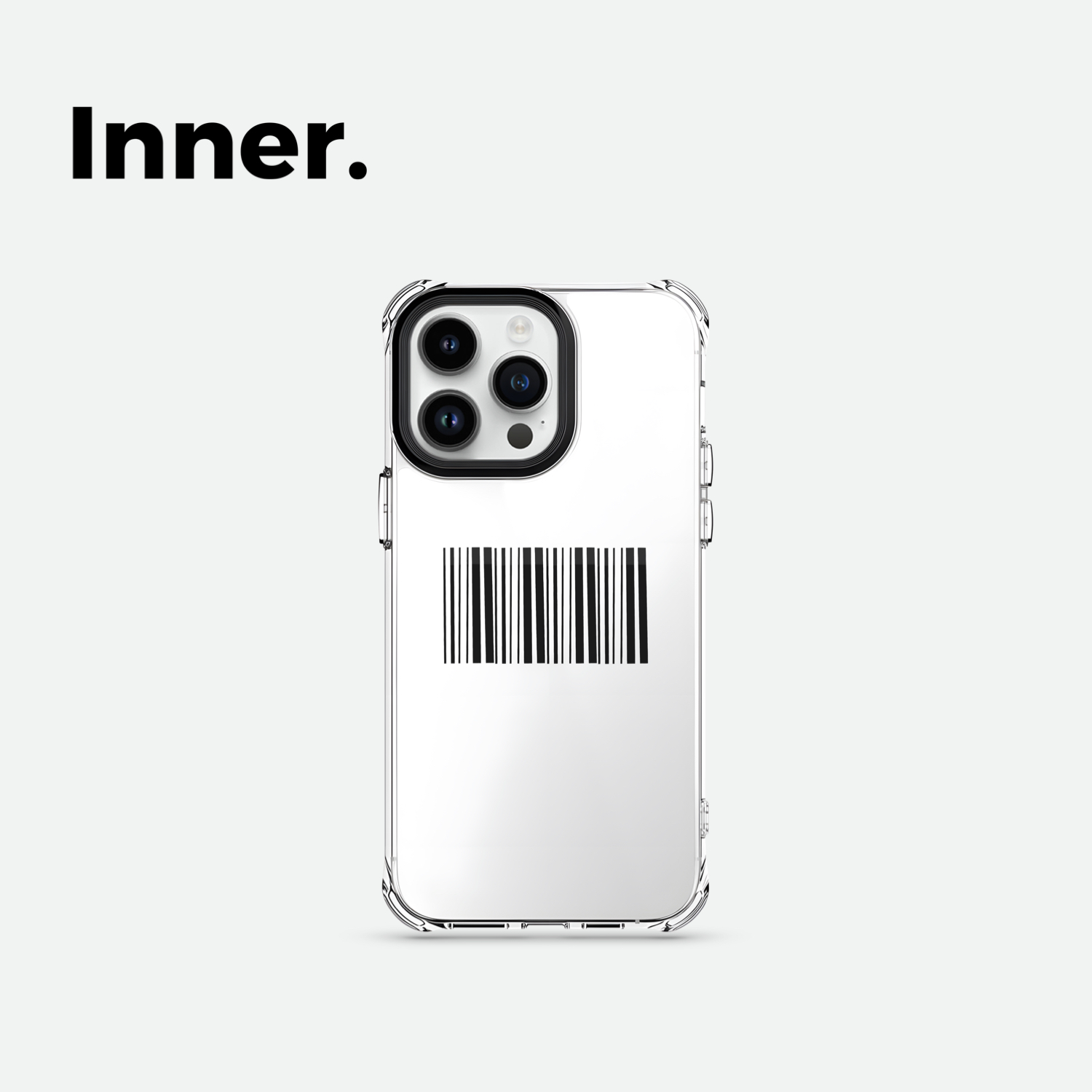 Inner.因内 条形码系列透明纯色手机壳潮牌简约标签苹果保护壳定制创意软壳个性高级感不撞壳小众多色可选