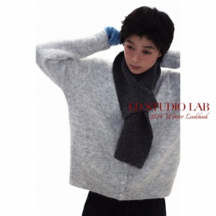 LDSTUDIOLAB原创 日系复古三色宽松圆领针织开衫毛衣外套秋冬男女