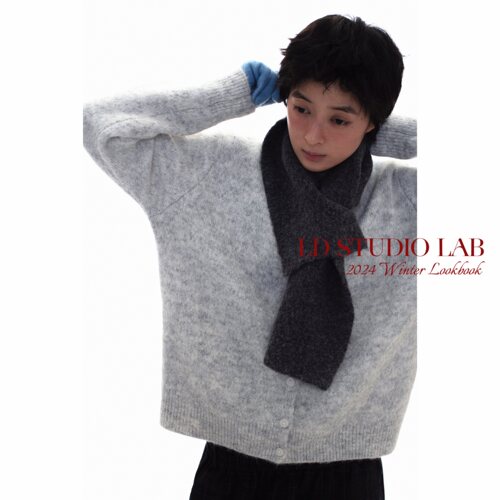 LDSTUDIOLAB原创 日系复古三色宽松圆领针织开衫毛衣外套秋冬男女