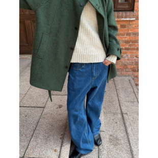 LDSTUDIOLAB原创 复古摩登 深牛单宁赤耳直筒版型百搭牛仔裤男女