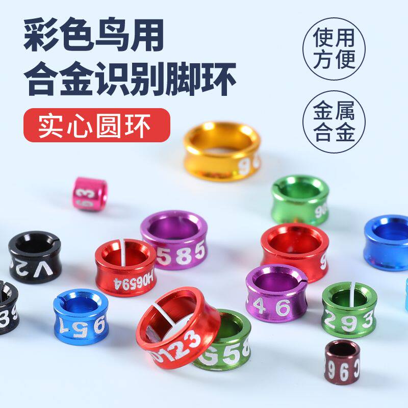 鹦鹉八哥鸟脚环合金脚扣私人小鸟脚环玄凤小太阳牡丹文鸟电镀靓丽