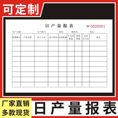 日产量报表工厂生产任务单统计表
