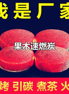 速燃果木炭引燃炭户外烧烤碳无烟碳水烟炭暖手炉煮茶炭点碳专神器