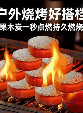 速燃炭烧烤炭无烟果木炭专用易燃碳家用炭块机制竹炭煮茶野炊户外