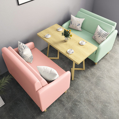 甜品奶茶店沙发桌椅组合洽谈休息接待烘培汉堡西餐咖啡厅卡座沙发