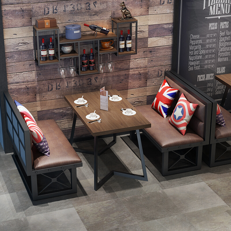 速发工业风卡座商用西餐厅吧乐酒吧沙发咖艺厅火锅店清音餐吧铁啡