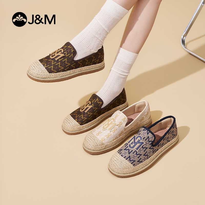 快乐玛丽渔夫鞋女2025新款春夏季透气布面懒人一脚蹬单鞋孕妇单鞋