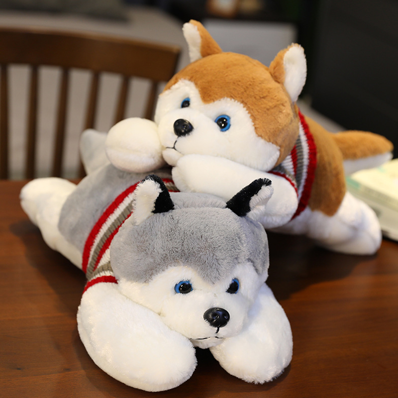 哈士奇毛绒玩具公仔睡觉抱枕布娃娃男孩女床上可爱小玩偶厂家直供