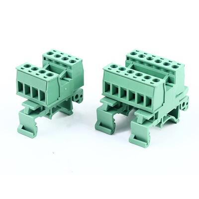 导轨式2EDGUKR508mm免焊对接插拔式接线端子安装15mm 35mm轨道