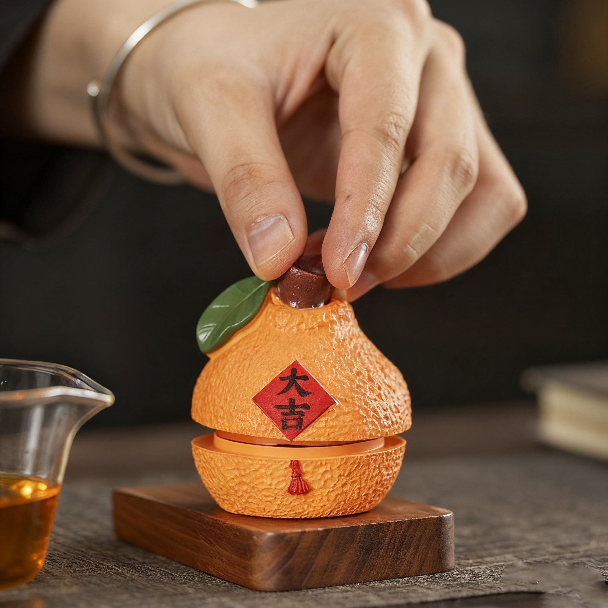 至檀 沉香世家【橘祥如意橘子香插】可爱香座托线香插室内香薰炉,家居饰品,香托/香盘/香座/香插,淘宝优惠券,粉丝福利购,淘宝优惠卷