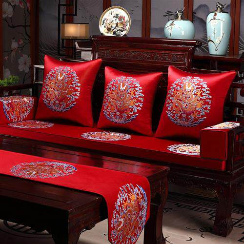 红木沙发坐垫防滑海绵垫实木家具新中式沙发套罩罗汉床座垫定制