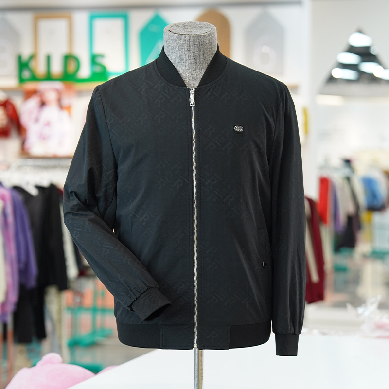 男立领字母商务休闲夹克外套