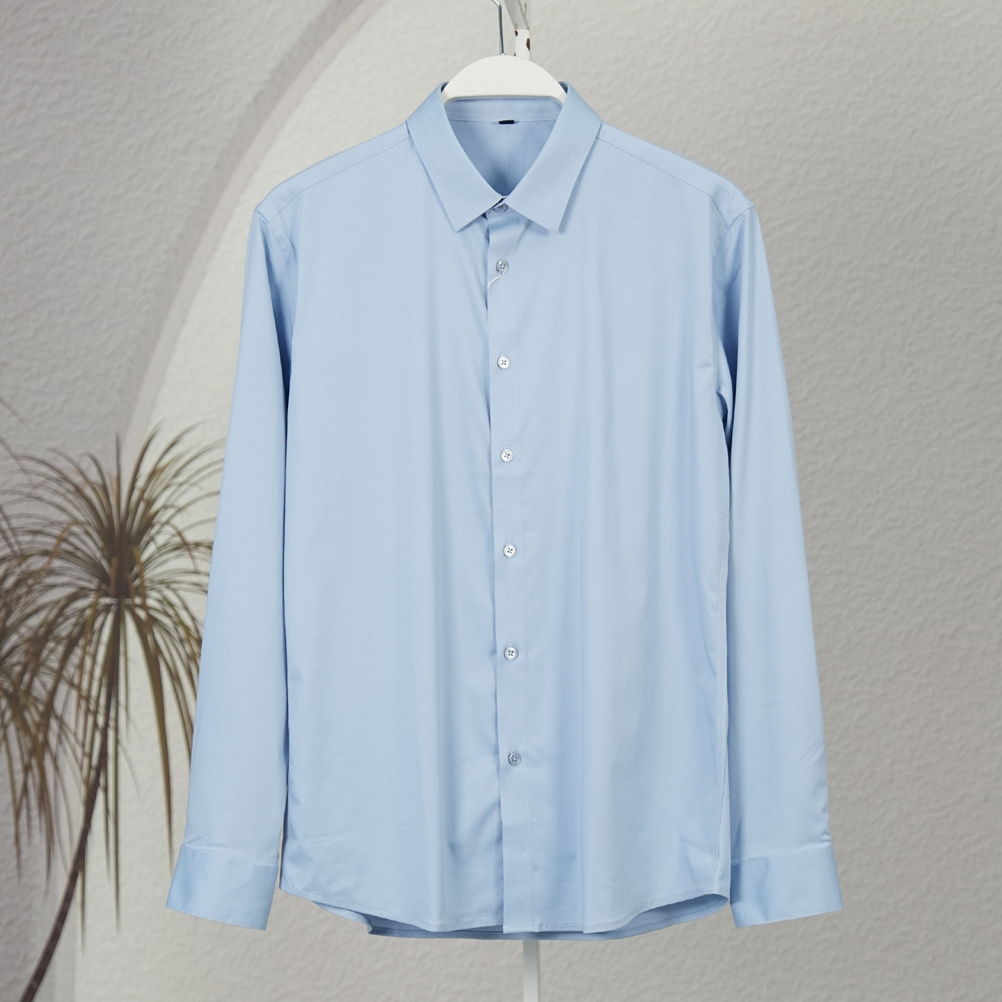 长袖衬衫男舒适透气简约职业衬衣