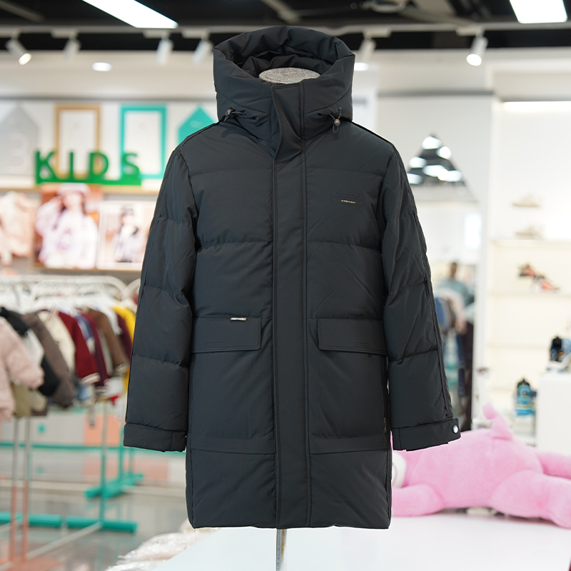 羽绒服男装中长款连帽加厚保暖商务休闲高端宽松简约爸爸装外套冬