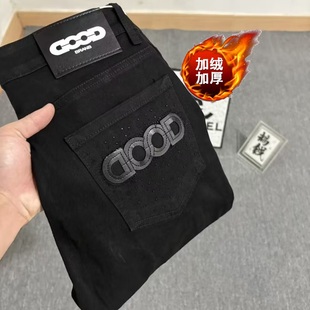 网红同款 长裤 GOOD贴皮刺绣牛仔裤 帅气轻奢修身 子 潮男时尚 2025爆款
